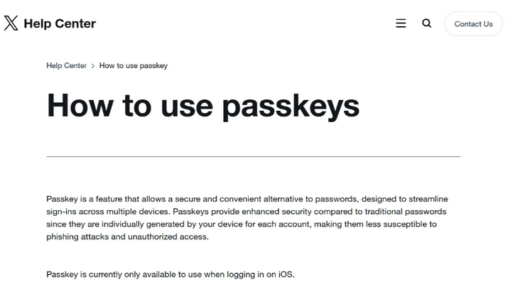 保靖苹果维修店铺分享iOS用户如何通过通行密钥(Passkey)登录 